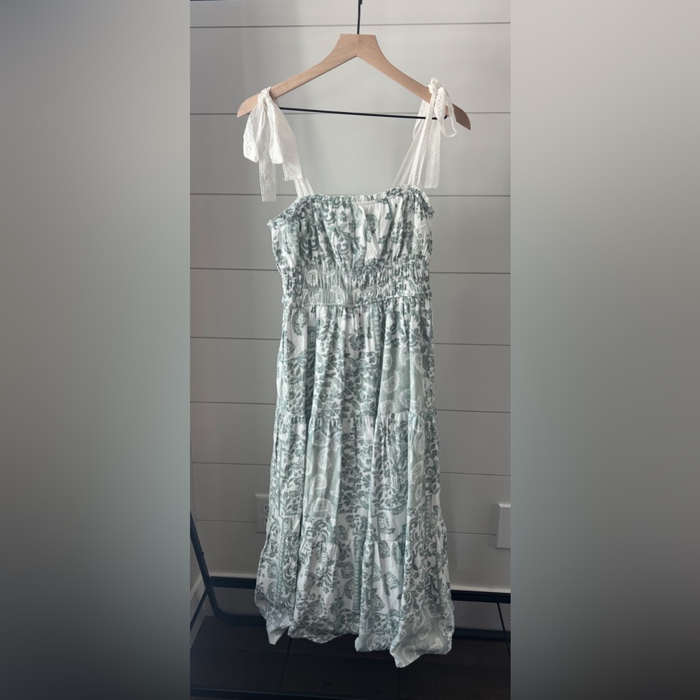 Altar'd State Green Floral Maxi Dress